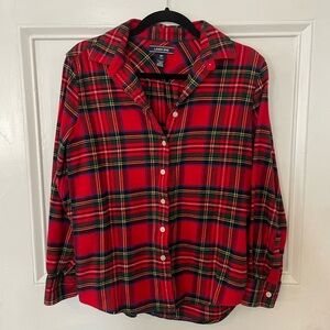 NWOT | Lands’ End | Women’s | Red Plaid Button Up | 8P